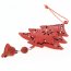 6 Suspensions Coeur/Etoile/Sapin Rouge (6 cm) - Mtal