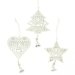 6 Suspensions Coeur/Etoile/Sapin Blanc (6 cm) - Mtal. n2