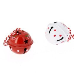 24 Minis Boules Grelots rouge et Blanc (2, 5 cm) - Mtal. n1