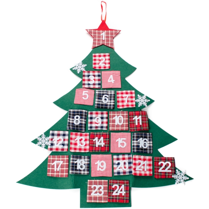 Calendrier de l Avent Sapin (85 cm) - Feutrine 