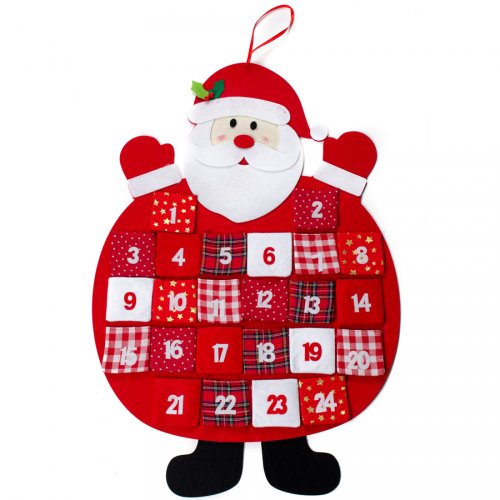 Calendrier de l'Avent Père Noël (75 cm) - Feutrine - Noël - Annikids