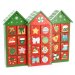 Calendrier de l Avent 3 Maisons Rouge (24 cm) - Bois. n1