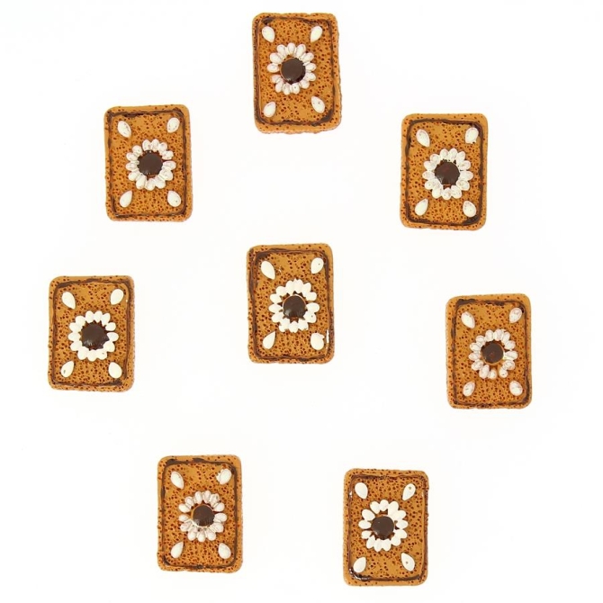 8 Mini Biscuits Autocollants (3 cm) - Résine 