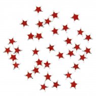 36 Perles Étoiles Rouge/Argent (1,5 cm)