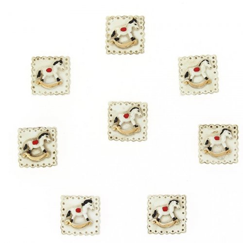 8 Mini Chevaux  Bascule Autocollants (2,5 cm) - Rsine 