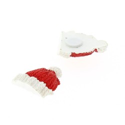 8 Mini Bonnets de Nol Autocollants (2, 5 cm) - Rsine. n1