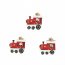 18 Mini Autocollants Train Rouge et Renne (2 cm) - Résine