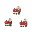 18 Mini Autocollants Train Rouge et Renne (2 cm) - Rsine