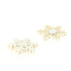 10 Minis Flocons Glitter Blanc Autocollants (3 cm) - Résine. n°1