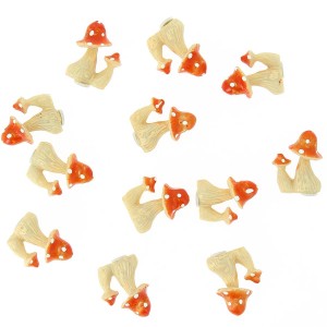 12 Petits Champignons autocollants (3 cm) - Rsine