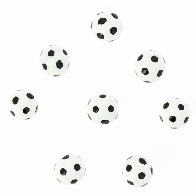 8 Demi Ballons de Foot Autocollants (2 cm) - Rsine 