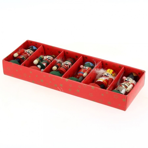6 Casse Noisettes en Bois  suspendre - 6,5 cm 