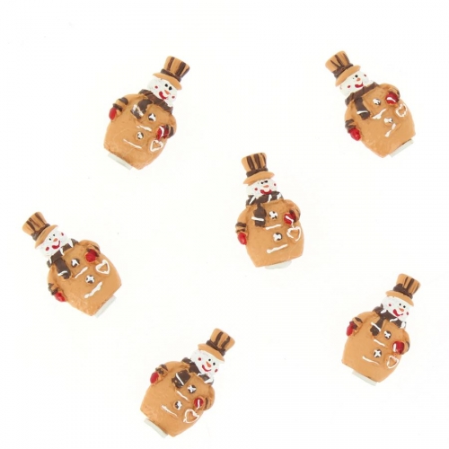 6 Minis Bonhomme de Neige Autocollants (3, 5 cm) - Rsine 