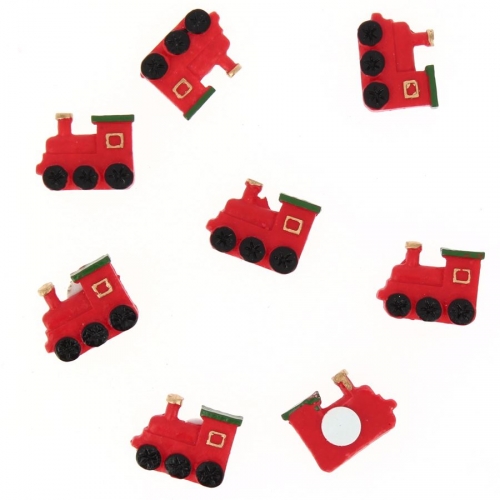 8 Locomotives Nol Autocollants (2,5 cm) - Rsine 