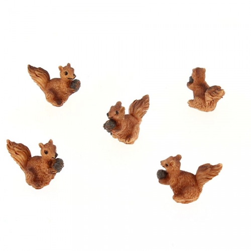 5 Minis Ecureuils  (2 cm) - Rsine 