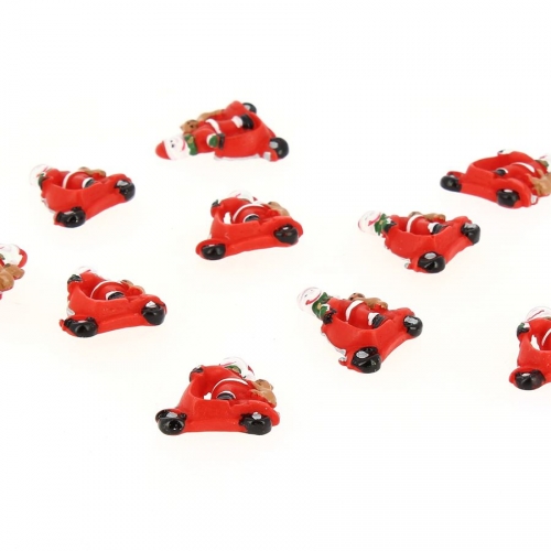 10 Bonhomme de Neige sur un Scooter Autocollant (3 cm) - Rsine 