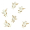 6 Mini Anges Blanc/Or - Autocollants (3,5 cm) - Résine images:#1