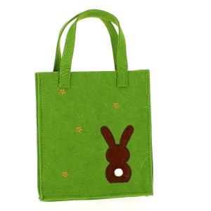 Sac Feutrine Vert (20 cm) - Lapin