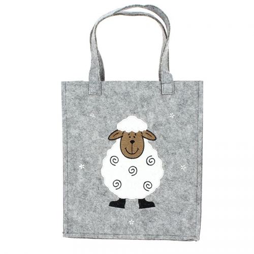 Sac Feutrine Gris (25 cm) - Mouton 