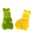 2 Petits Lapins Floqu Vert/Jaune Argile - 8 cm