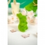 2 Petits Lapins Floqu Vert/Jaune Argile - 8 cm