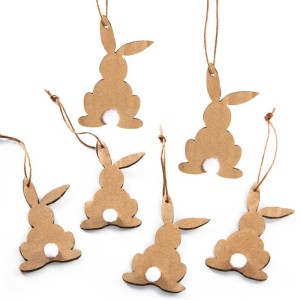 5 Lapins de Pques  Suspendre en Bois
