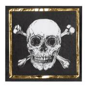 20 Serviettes Pirate Noir/Or