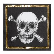 20 Serviettes Pirate Noir/Or
