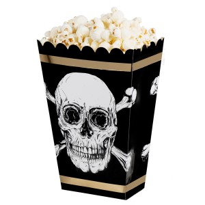 4 Boîtes à Popcorn - Pirate Noir/Or