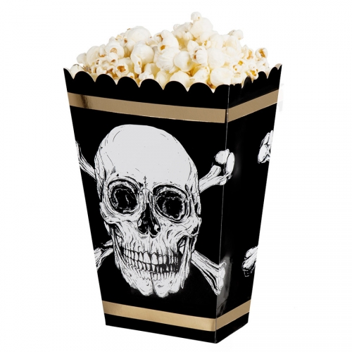 4 Boîtes à Popcorn - Pirate Noir / Or 