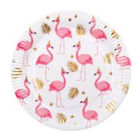 10 Assiettes Flamant Rose