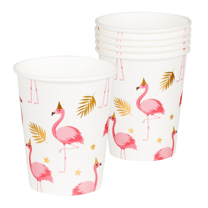 10 Gobelets Flamant Rose 