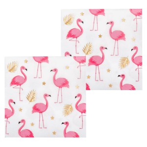 20 Serviettes Flamant Rose