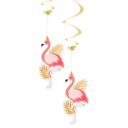 2 Guirlandes Spirales Flamant Rose. n1