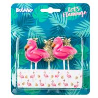 Contient : 1 x 5 Bougies Flamant Rose/Ananas