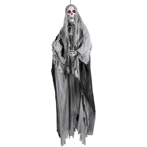 Suspension Squelette - Yeux Rouge Lumineux (180 cm)