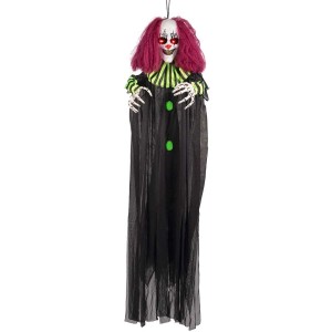 Suspension Clown Terrifiant - Sonore et Yeux Lumineux (130 cm)