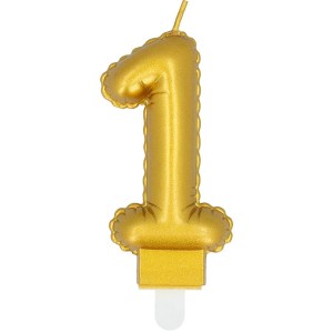 Bougie Or Chiffre 1 (8 cm) - Effet Ballon