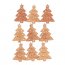 9 Stickers Sapins Glitter Orange (4 cm) - Bois