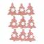 9 Stickers Sapins Glitter Orange (4 cm) - Bois