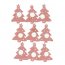 9 Stickers Sapins Glitter Orange (4 cm) - Bois