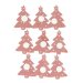 9 Stickers Sapins Glitter Orange (4 cm) - Bois. n4