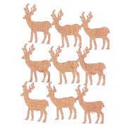9 Stickers Rennes Glitter Orange (4 cm) - Bois