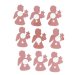 9 Stickers Anges Glitter Orange (3,5 cm) - Bois. n2