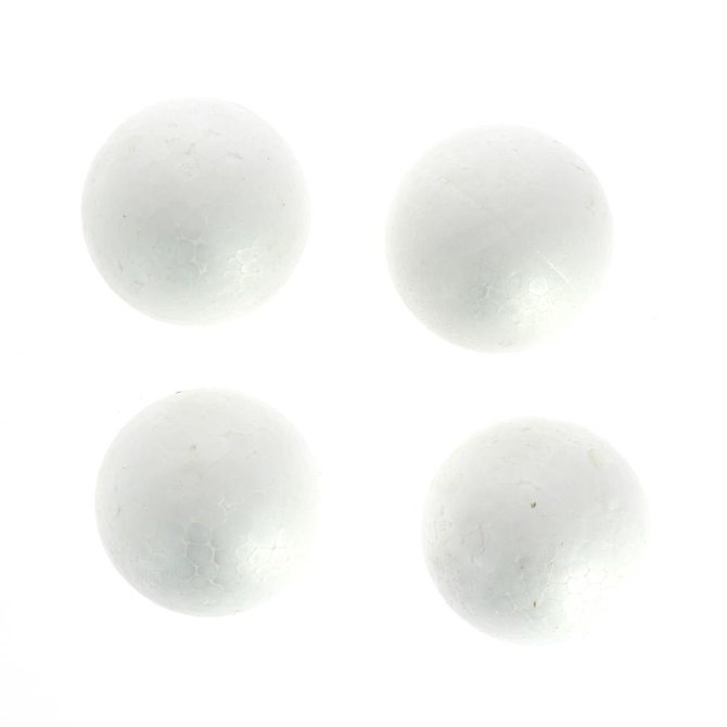 4 Boules en Polystrne Blanc (5, 5 cm) 
