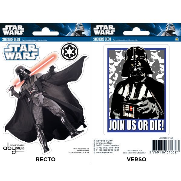 Set 2 Stickers Dark Vador Star Wars 