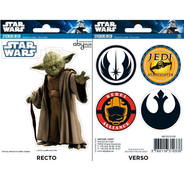 Set 6 Stickers Yoda Star Wars 