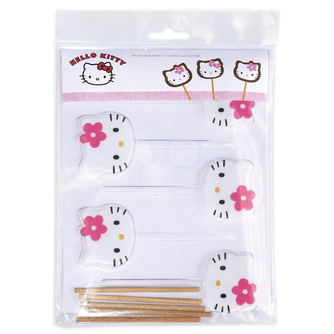 Moule 5 Sucettes Chocolat Hello Kitty 