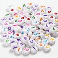 Perles Plates Alphabet Multicolores (6 mm)