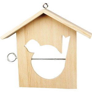 Mangeoire  Oiseaux  Dcorer (18 cm) - Bois